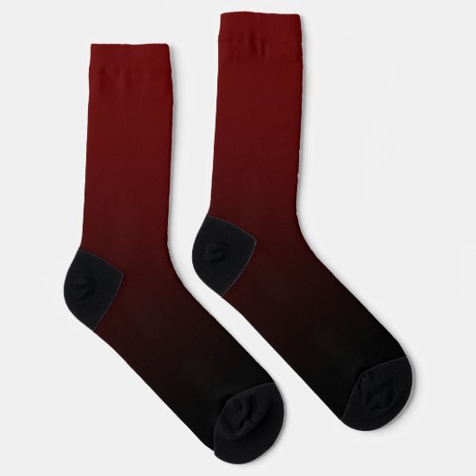 Dark Red to Black Ombre Socken (Rechts)