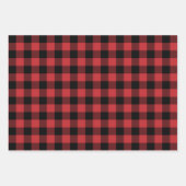 Dark Red und Black Buffalo Kariert Geschenkpapier Set (Vorderseite)