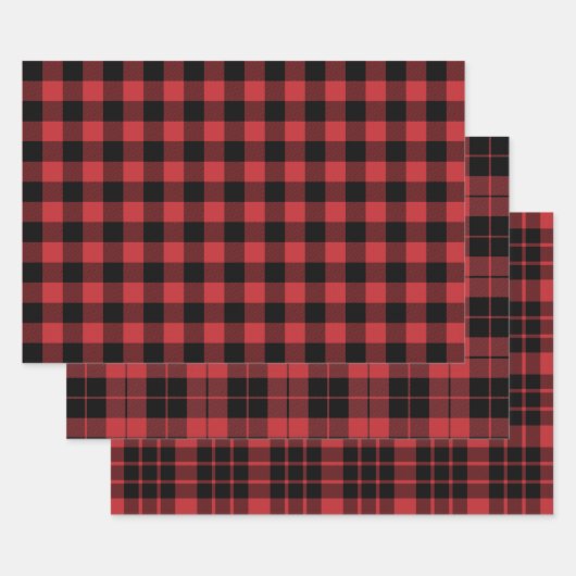 Dark Red und Black Buffalo Kariert Geschenkpapier Set (Set)