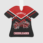 Dark Red und Black Cheerleader Ornament (Rückseite)