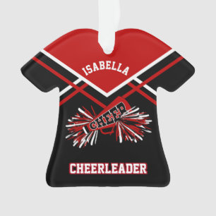 Dark Red und Black Cheerleader Ornament