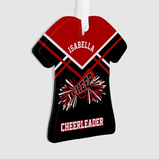 Dark Red und Black Cheerleader Ornament (Vorderseite)