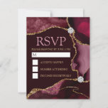 Dark Red und Gold Glitzer Agate Birthday Party RSVP Karte<br><div class="desc">Dark Red and Gold Glitzer Agate Design mit dunkelrotem HintergrundClipart von DigitalCurio on Etsy</div>