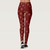 Dark Red und Gold Star Leggings (Rückseite)