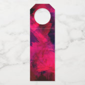 Dark Red und Lila Bold & Modern Abstrakt Event Flaschenanhänger (Rückseite)