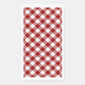 Dark Red und White Gingham Karo Serviette (Vorderseite)
