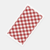Dark Red und White Gingham Karo Serviette (Ecke)