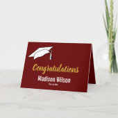 Dark Red und White Herzlichen Glückwunsch Abschlus Karte (Vorderseite)