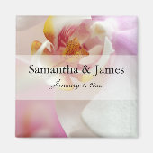 Dark Red und White Orchid Magnet (Vorne)