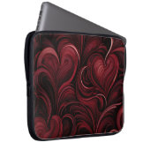 DARK RED VERZIERT VALENTINE HEARS LAPTOPSCHUTZHÜLLE (Vorne Rechts)