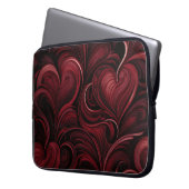 DARK RED VERZIERT VALENTINE HEARS LAPTOPSCHUTZHÜLLE (Vorderseite Links)