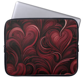 DARK RED VERZIERT VALENTINE HEARS LAPTOPSCHUTZHÜLLE