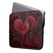 DARK RED VERZIERT VALENTINE HEARS LAPTOPSCHUTZHÜLLE (Vorderseite Links)