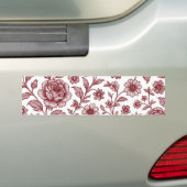 Dark Red Vintag Rose Pattern Autoaufkleber (Auf Auto)