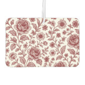 Dark Red Vintag Rose Pattern Autolufterfrischer (Rückseite)