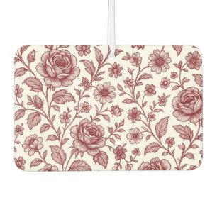 Dark Red Vintag Rose Pattern Autolufterfrischer