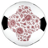 Dark Red Vintag Rose Pattern Fußball (Gedreht)