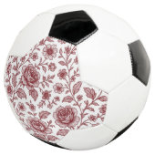 Dark Red Vintag Rose Pattern Fußball (Dreiviertel)