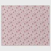 Dark Red Vintag Rose Pattern Geschenkpapier (Flach)