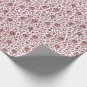 Dark Red Vintag Rose Pattern Geschenkpapier (Ecke)
