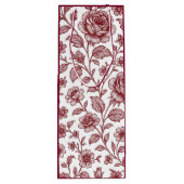 Dark Red Vintag Rose Pattern Geschenktüte Für Weinflaschen (Rückseite)