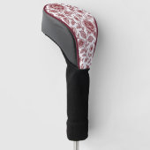 Dark Red Vintag Rose Pattern Golf Headcover (angewinkelt)