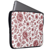 Dark Red Vintag Rose Pattern Laptopschutzhülle (Vorne Rechts)