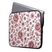 Dark Red Vintag Rose Pattern Laptopschutzhülle (Vorderseite Links)