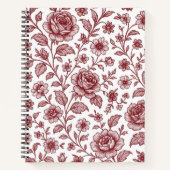 Dark Red Vintag Rose Pattern Notizblock (Vorderseite)