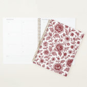 Dark Red Vintag Rose Pattern Planer (Anzeige)