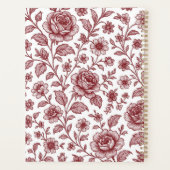 Dark Red Vintag Rose Pattern Planer (Rückseite)