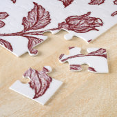 Dark Red Vintag Rose Pattern Puzzle (Seite)
