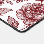 Dark Red Vintag Rose Pattern Schreibtischunterlage (Ecke)