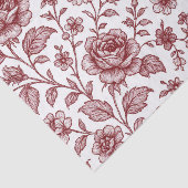 Dark Red Vintag Rose Pattern Seidenpapier (Ausschnitt)