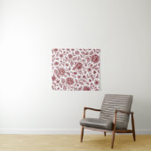 Dark Red Vintag Rose Pattern Wandteppich (Beispiel (Horizontal))