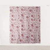 Dark Red Vintag Rose Pattern Wandteppich (Vorderseite)