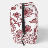 Dark Red Vintag Rose Pattern Waschbeutel (Rechts)