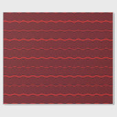 Dark Red Wavy Lines Geschenkpapier (Flach)