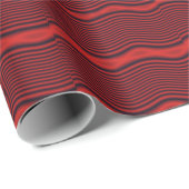 Dark Red Wavy Lines Geschenkpapier (Rolleneckpunkt)