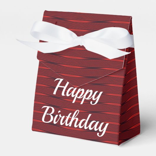 Dark Red Wavy Lines Geschenkschachtel (Vorderseite)