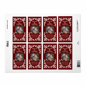 Dark Red Wedding Geschenk oder Gefallen-Label (Vorne)