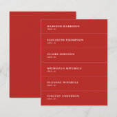 Dark Red Wedding Place Name Card DIY Einladung (Vorne/Hinten)