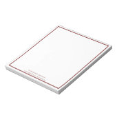 Dark Red White Beruflich Business Personalisiert Notizblock (Rotiert)