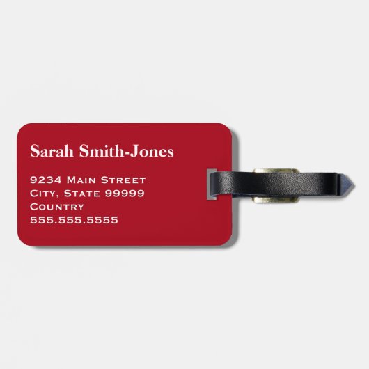 Dark Red White Fragile Handle mit Vorsicht Vielen  Gepäckanhänger (Rückseite horizontal)