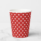 Dark Red White Polka Dot Pattern Pappbecher (Vorderseite)
