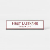 Dark Red Wine Individuelle Name Schreibtischnamensplakette (Vorderseite )