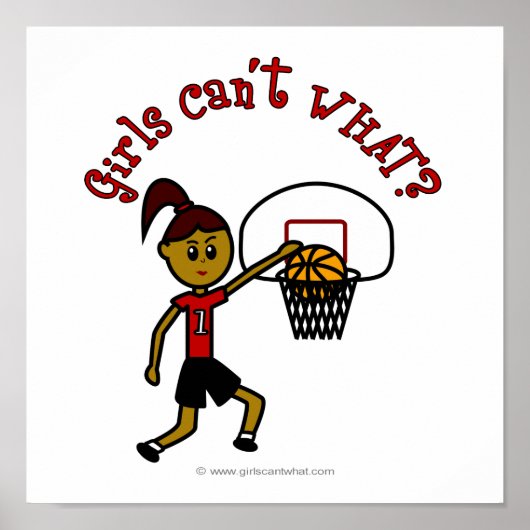 Dark Red Womens Basketball Poster (Vorne)