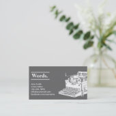 Dark Retro Schreibmaschine Writer/Editor Business Visitenkarte (Stehend Vorderseite)