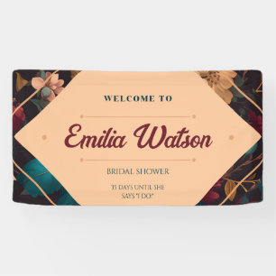 Dark Rich floral Theme Brautparty Banner