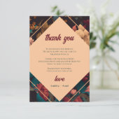 Dark Rich floral Theme Brautparty Dankeskarte (Stehend Vorderseite)